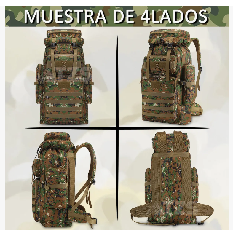 Foto 6 pulgar | Mochila Xtellar Táctica Militar 80l Campismo Senderismo Multifuncion