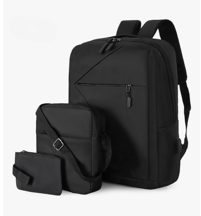 Mochila Xtellar Antirrobo Carga Usb  Escolar Portátil Casual 3 Piezas Color Negro Diseño De La Tela Tela Oxford