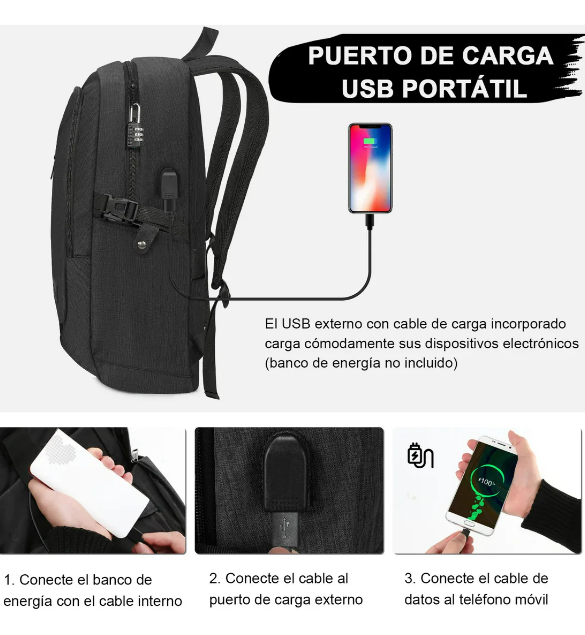 Foto 5 pulgar | Mochila Xtellar Para Laptop Hombre Mochila De Viaje Color Negro