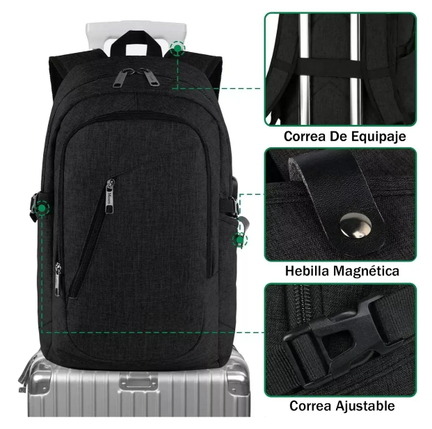 Foto 6 pulgar | Mochila Xtellar Para Laptop Hombre Mochila De Viaje Color Negro