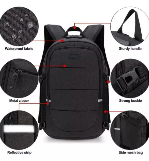 Foto 6 pulgar | Mochila Xtellar Antirrobo Mochila Impermeable Para Portátil De 15,6i Color Negro