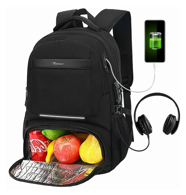 Xtellar Mochila De Almuerzo Antirrobo Impermeable A Portátil 15,6i Color Negro Diseño De La Tela Oxford 900d