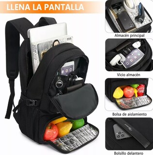 Foto 5 | Xtellar Mochila De Almuerzo Antirrobo Impermeable A Portátil 15,6i Color Negro Diseño De La Tela Oxford 900d