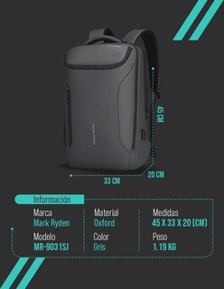 Foto 3 | Mochila Mark Ryden 9031sj Gris