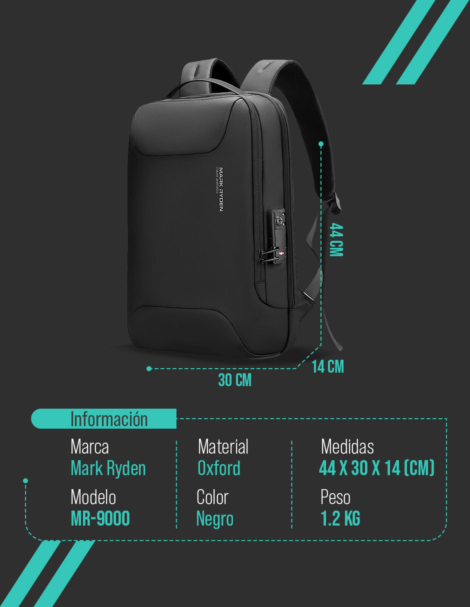 Foto 8 pulgar | Mochila Mark Ryden 9000 Negro