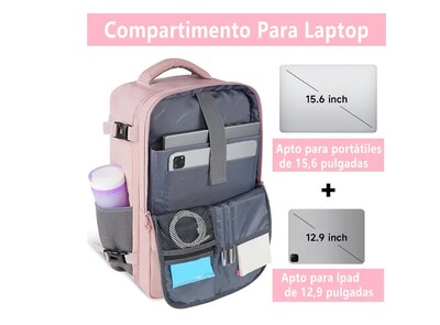 Foto 4 | Mochila para Laptop Xtellar 15.6 Pulgadas Rosa