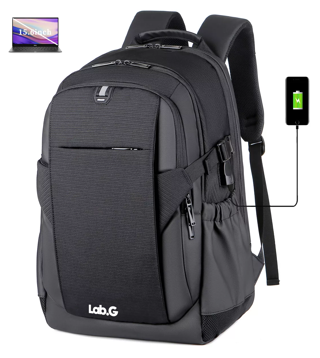 Foto 5 pulgar | Mochila Urbana Lab.g Bb-2209 Color Black 36l