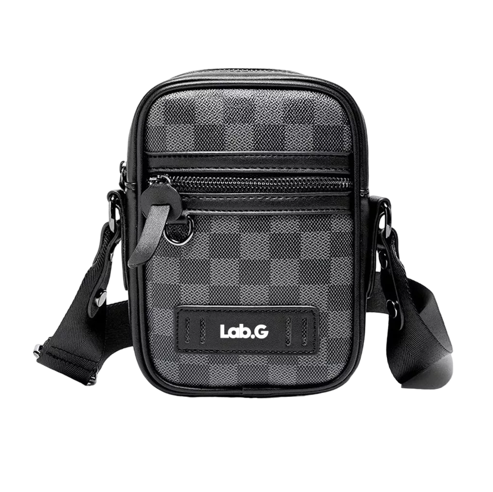 Foto 1 | Bolso Para Hombre Lab.g Crossbody Casual Negro Tartán Cuadrado