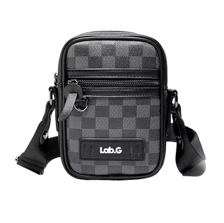 Foto 1 | Bolso Para Hombre Lab.g Crossbody Casual Negro Tartán Cuadrado
