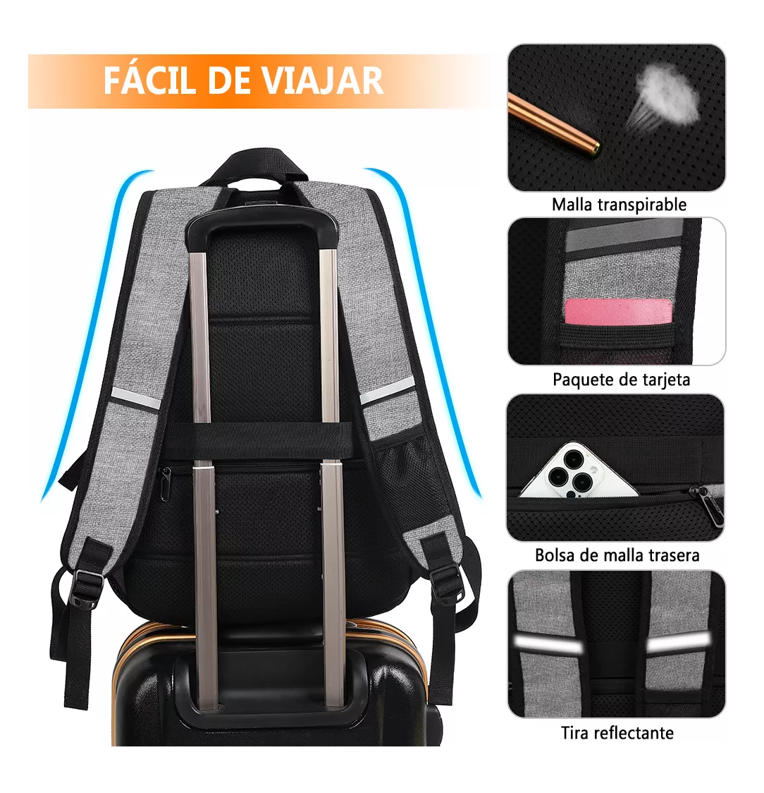 Foto 4 | Mochila Lab.G Gris