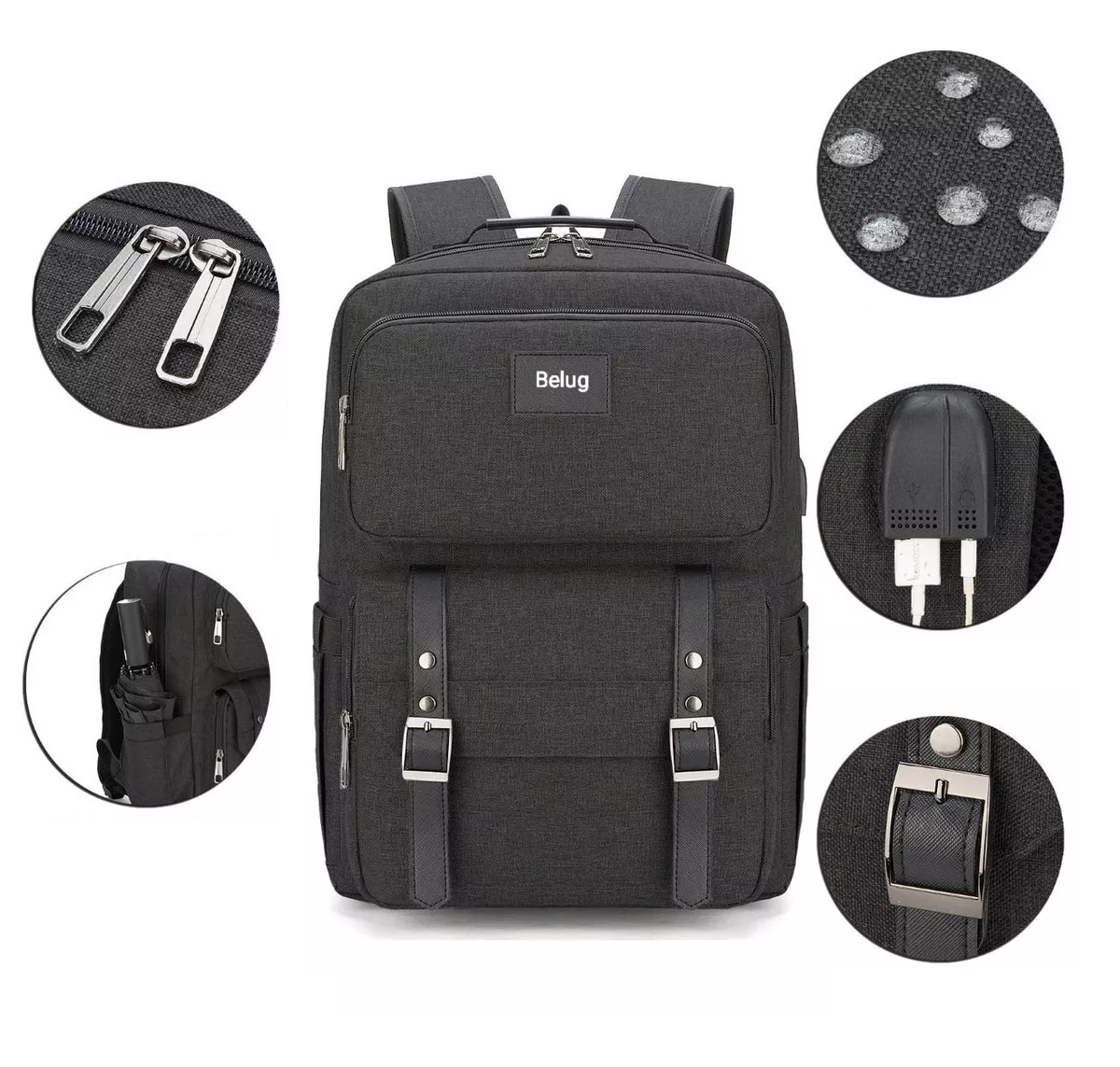 Foto 3 pulgar | Mochila Antirrobo Mochila Para Portátil Mochilas De Viaje Belug,  Negra
