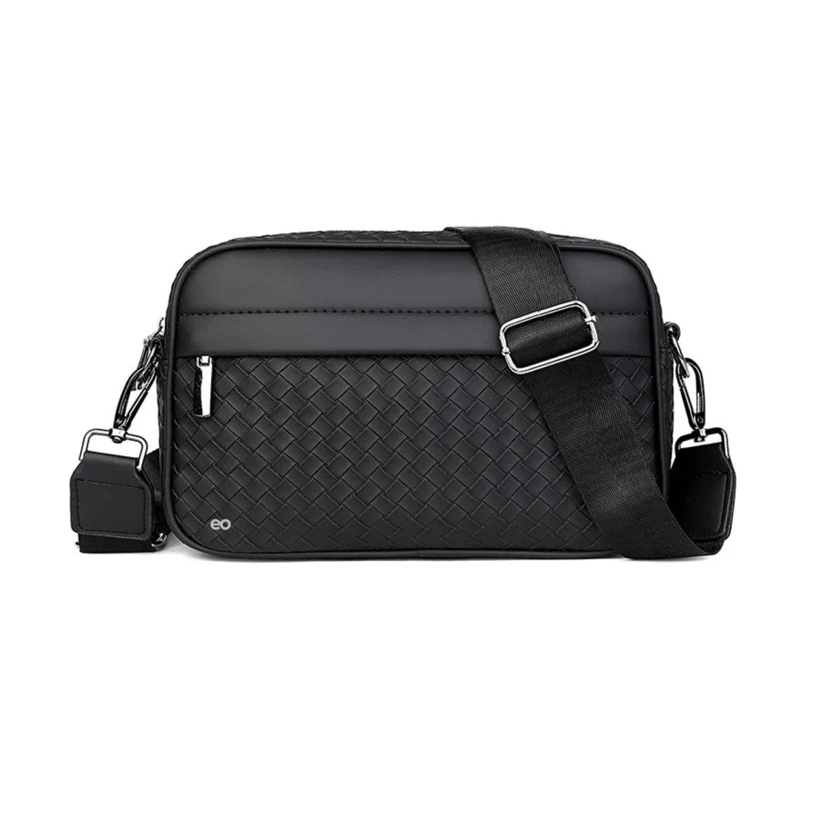 Foto 2 pulgar | Bolso Bandolera De Hombro De Pu Estampado Tejido Para Hombre Eo Safe Imports Esi-18971 Negro
