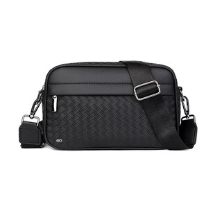 Foto 1 | Bolso Bandolera De Hombro De Pu Estampado Tejido Para Hombre Eo Safe Imports Esi-18971 Negro