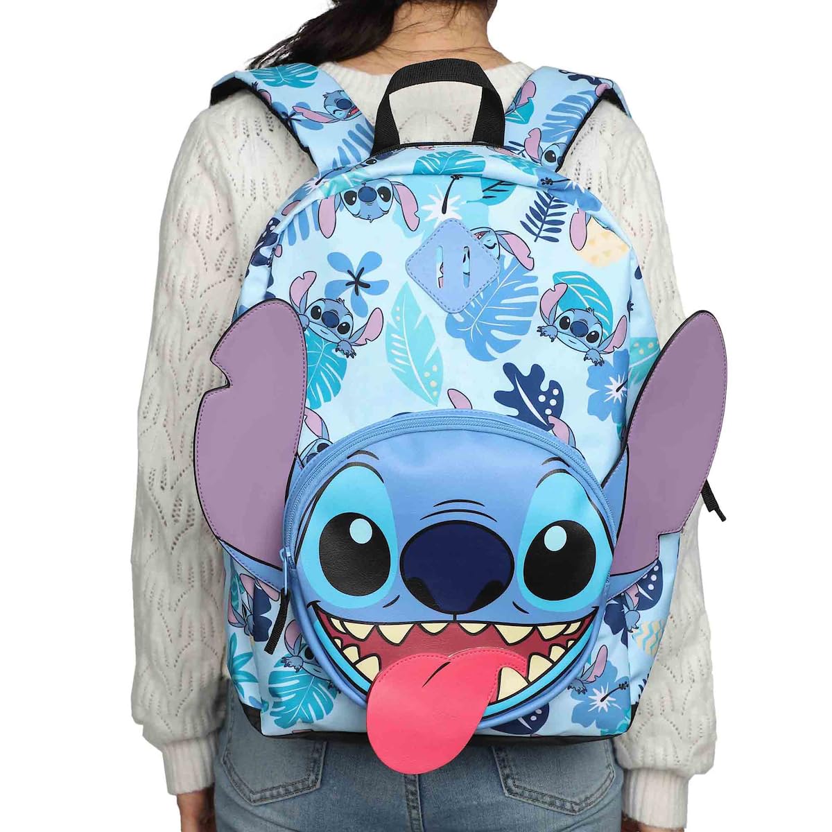Foto 7 | Mochila Bioworld Disney Stitch 3d Character 43 Cm - Venta Internacional.