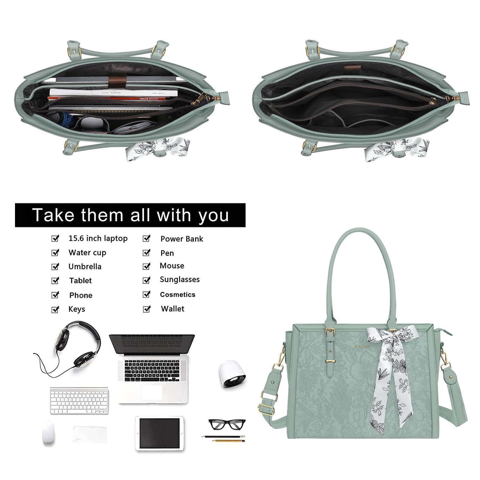 Foto 3 | Bolsa Mosiso De Piel Sintética Para Portátil De 17 A 17,3 Pulgadas Con Accesorios - Venta Internacional.