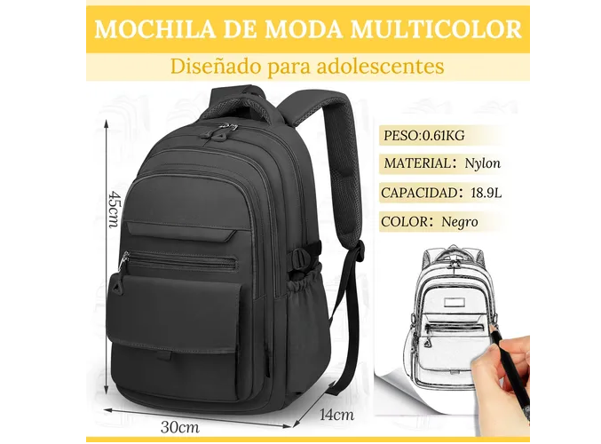Foto 3 pulgar | Mochila Xtellar Antirrobo Para Escolar Viaje Estilo Juvenil Casual Unisex