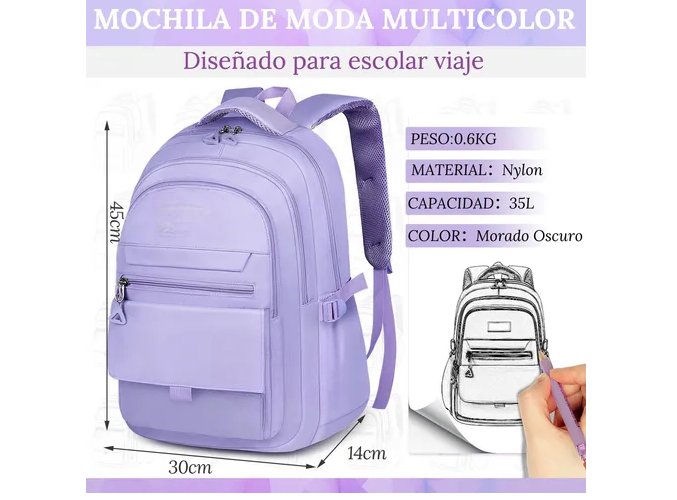Foto 3 pulgar | Mochila Xtellar Antirrobo Para Escolar Viaje Estilo Juvenil