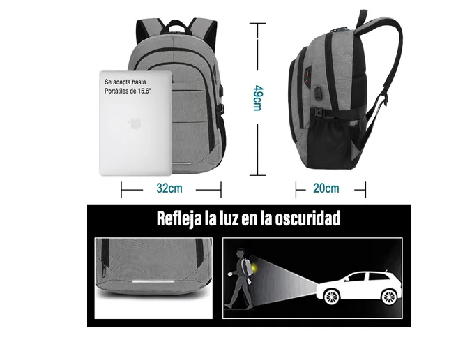Foto 4 | Mochila Xtellar Urbana Para Portátil De Capacidad Ajustable De 20-35l