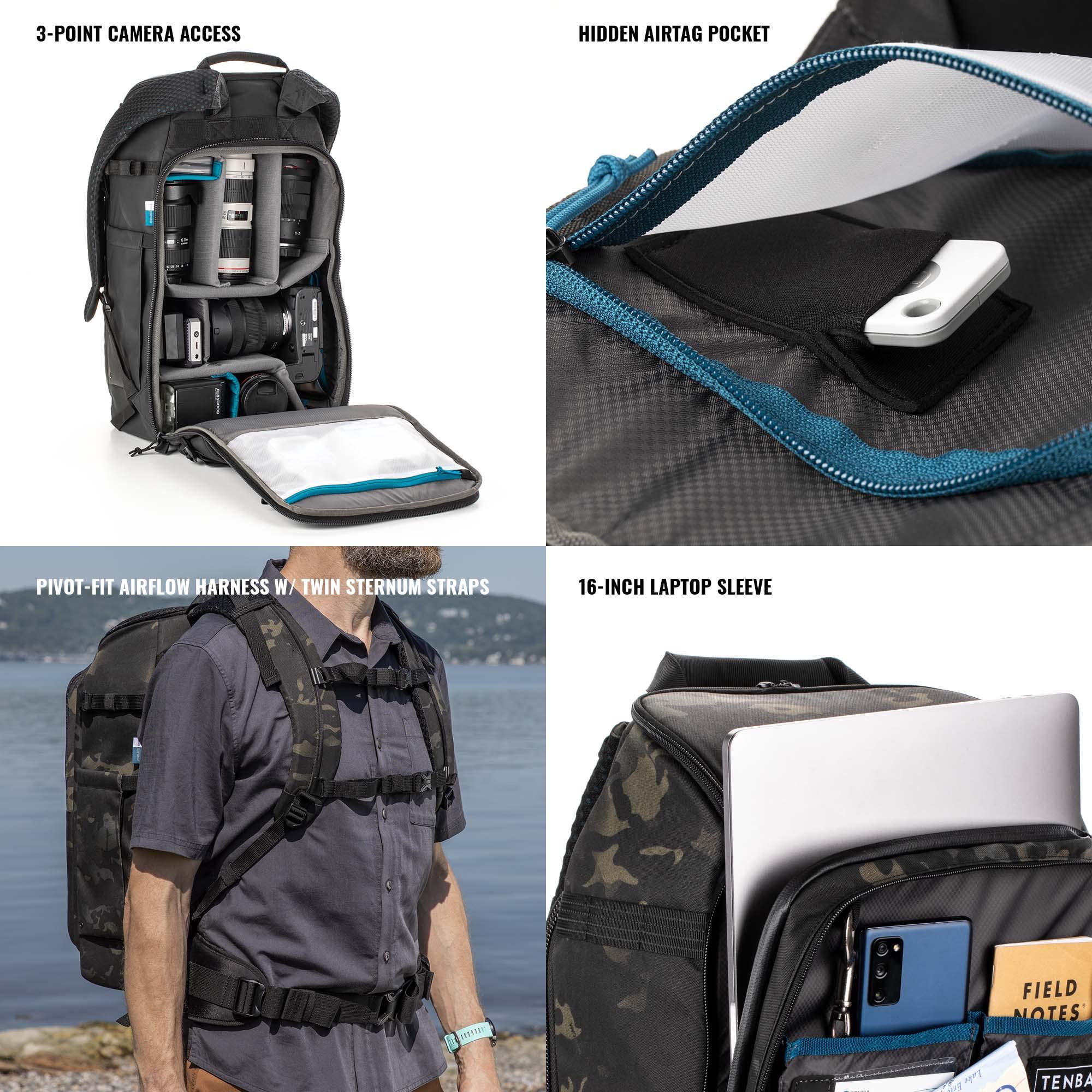 Foto 6 pulgar | Mochila Tenba Axis V2 16l Multicam Negra Para Cámara Y Tableta - Venta Internacional.