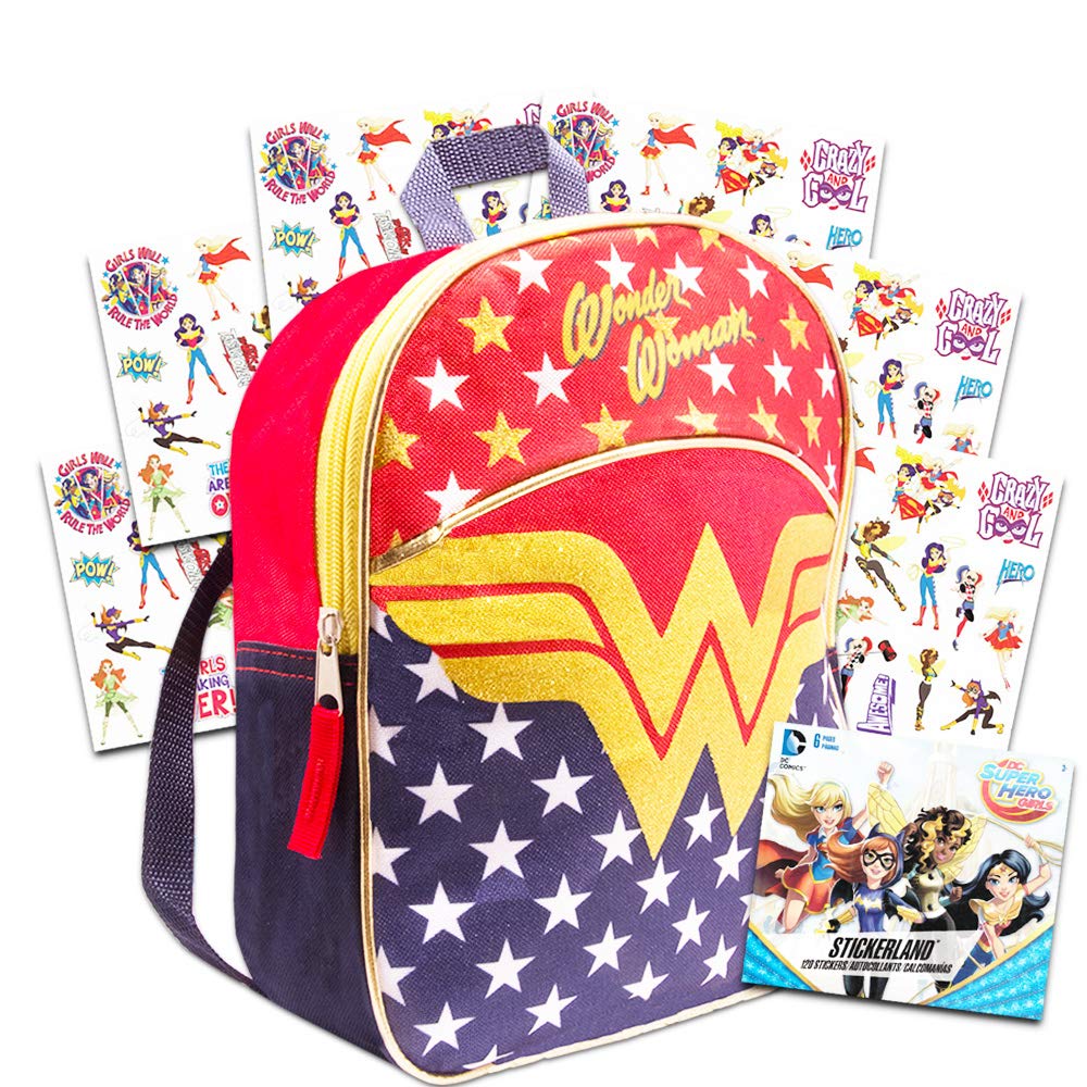 Foto 2 pulgar | Set De Mochilas Disney Wonder Woman Para Niños Pequeños Con Pegatinas 3+ Y - Venta Internacional.