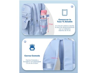 Foto 3 | Mochila Xtellar Para Viaje Y Escuela, Segura Para Laptop De 16 Pulgadas, Color Azul, 40l - Perfecta Para Hombres Modern
