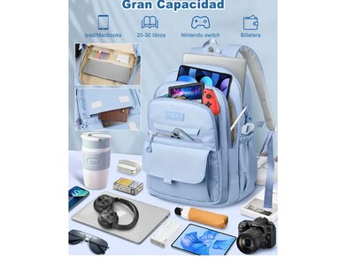 Foto 4 | Mochila Xtellar Para Viaje Y Escuela, Segura Para Laptop De 16 Pulgadas, Color Azul, 40l - Perfecta Para Hombres Modern