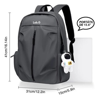 Foto 2 | Mochila Antirrobo Mochila Impermeable Para Portátil Lab.g Gris