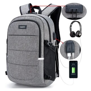 Foto 2 | Mochila Antirrobo Mochila Impermeable Para Portátil De 15.6, Y 3 Cierres Lab.g Gris