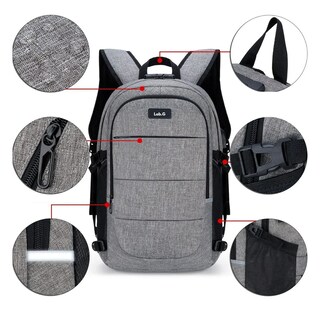 Foto 3 | Mochila Antirrobo Mochila Impermeable Para Portátil De 15.6, Y 3 Cierres Lab.g Gris