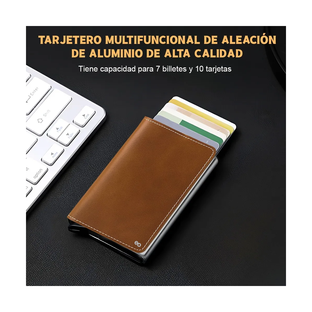 Foto 3 pulgar | Cartera Con Protección Rfid De Aluminio Para Hombre Eo Safe Imports Esi-19373 Marron