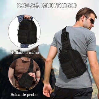 Foto 2 | Bolso Bandolera Táctica Multifunción Cuerpo Cruzada Lab.g Negro