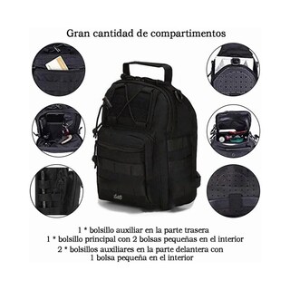 Foto 3 | Bolso Bandolera Táctica Multifunción Cuerpo Cruzada Lab.g Negro