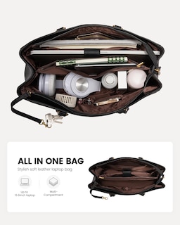 Foto 3 | Bolsa Para Portátil Lovevook Para Mujer De 15.6 Pulgadas, Piel Vintage - Venta Internacional.