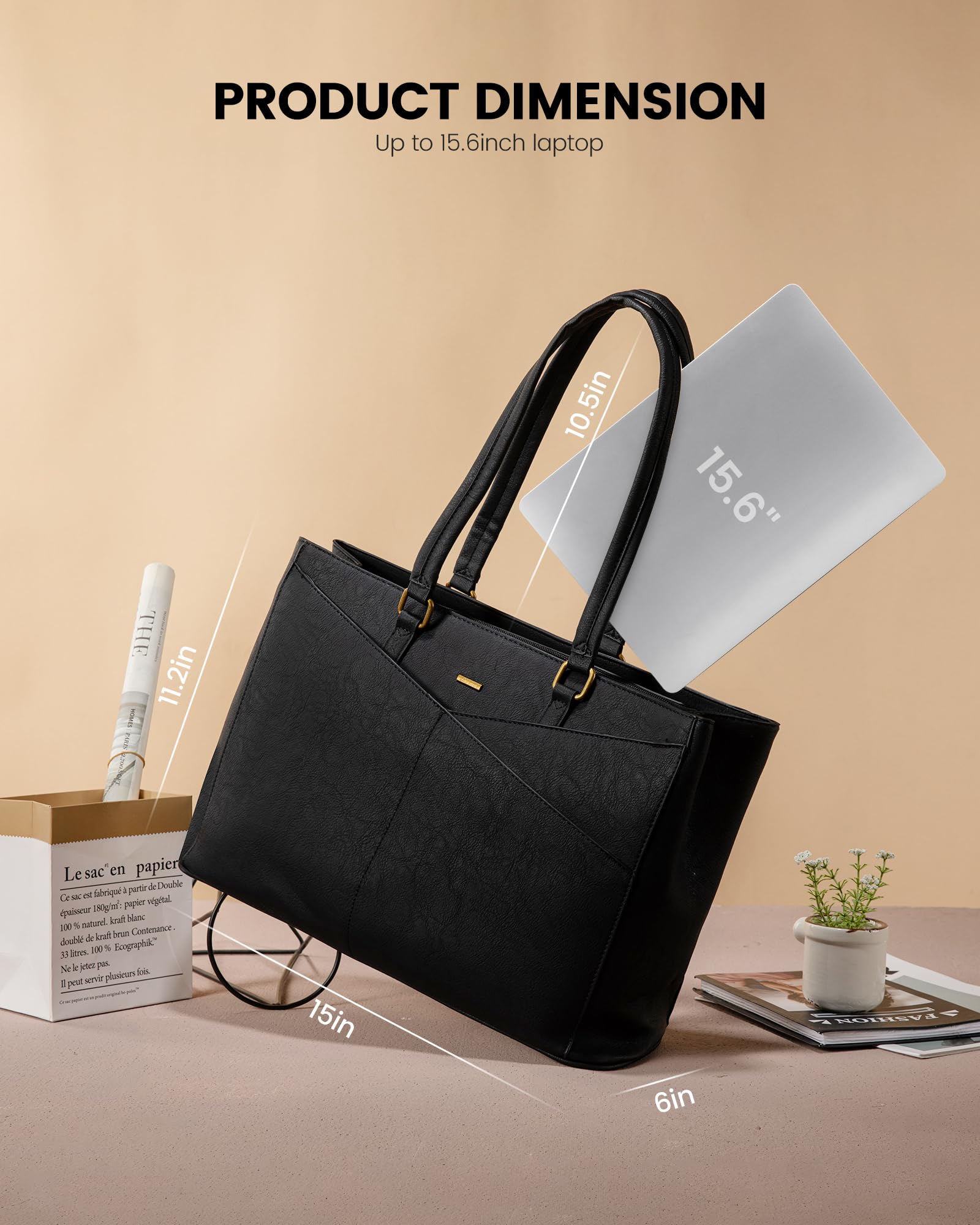 Foto 5 | Bolsa Para Portátil Lovevook Para Mujer De 15.6 Pulgadas, Piel Vintage - Venta Internacional.