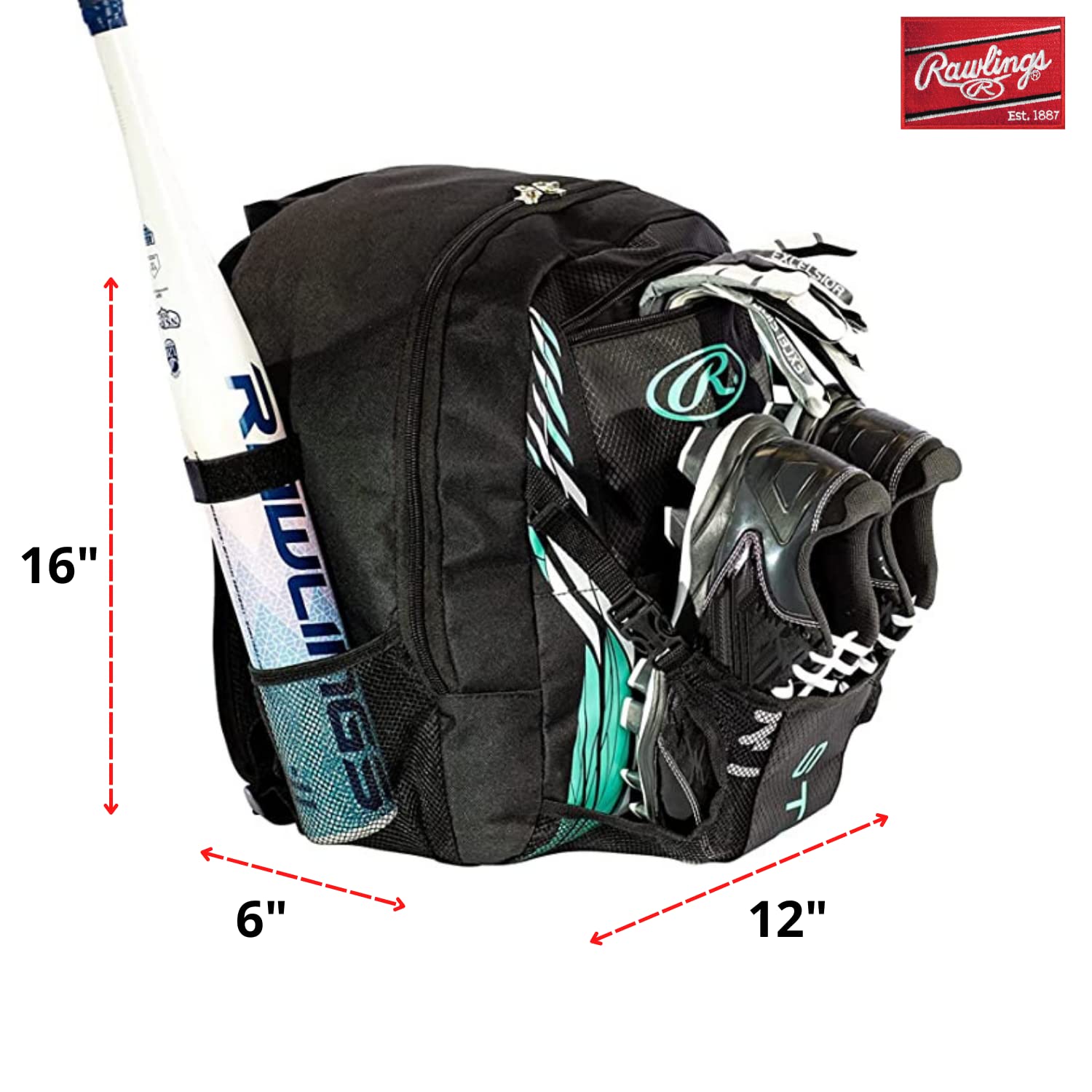 Foto 3 pulgar | Mochila Y Equipo Rawlings Storm T-ball/softball Mint - Venta Internacional.