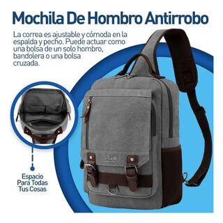 Foto 4 | Mochila Cruzada Mochila Cruzada De Broches 15l Lab.g Gris