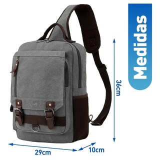 Foto 5 | Mochila Cruzada Mochila Cruzada De Broches 15l Lab.g Gris