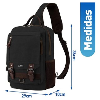 Foto 4 | Mochila Cruzada Mochila Cruzada De Broches 15l Lab.g Negro