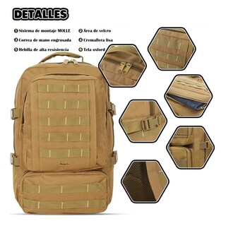 Foto 3 | Mochila Táctica Militar Portátil Escolar Mutiluso Moda Lab.g Marrón