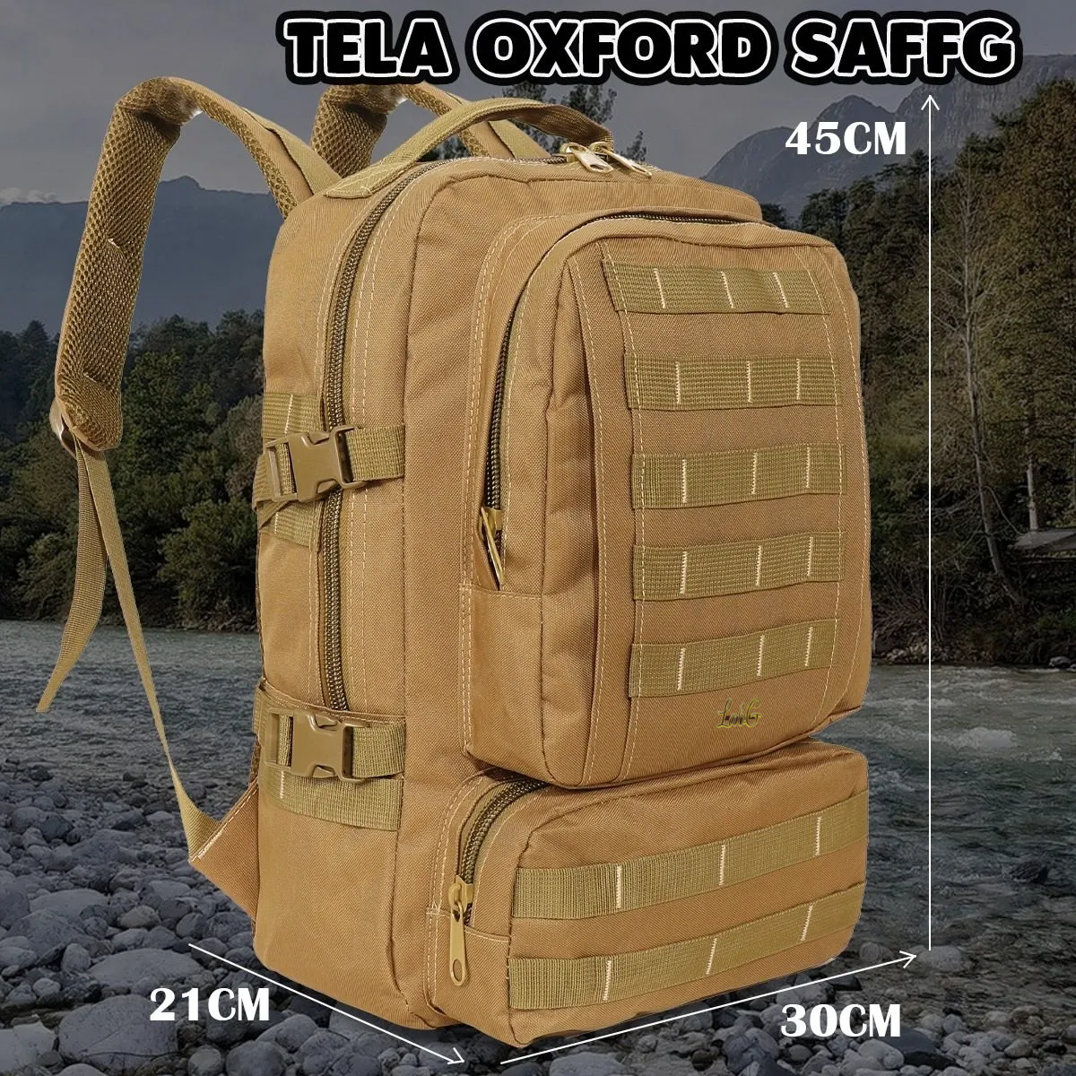 Foto 4 | Mochila Táctica Militar Portátil Escolar Mutiluso Moda Lab.g Marrón