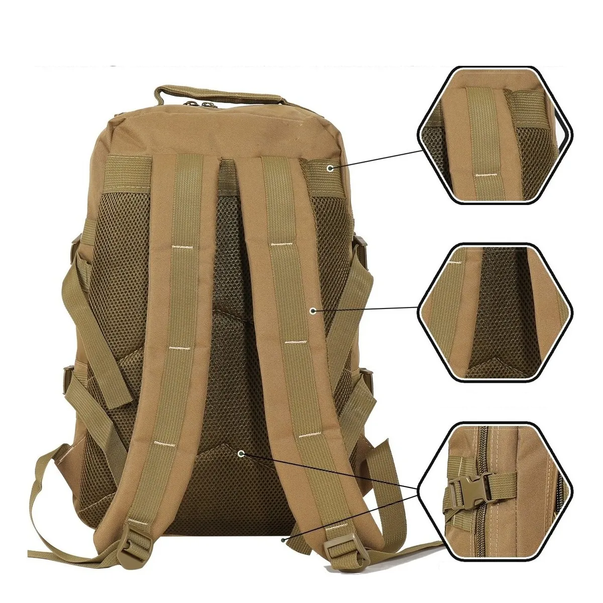 Foto 6 pulgar | Mochila Táctica Militar Portátil Escolar Mutiluso Moda Lab.g Marrón