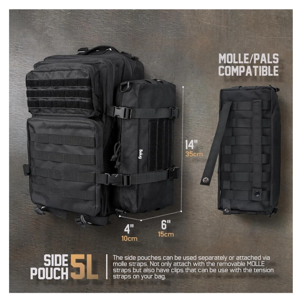 Foto 2 | Mochila Táctica Tácticos Militar Táctica Campismo Accesorios Belug, Negro