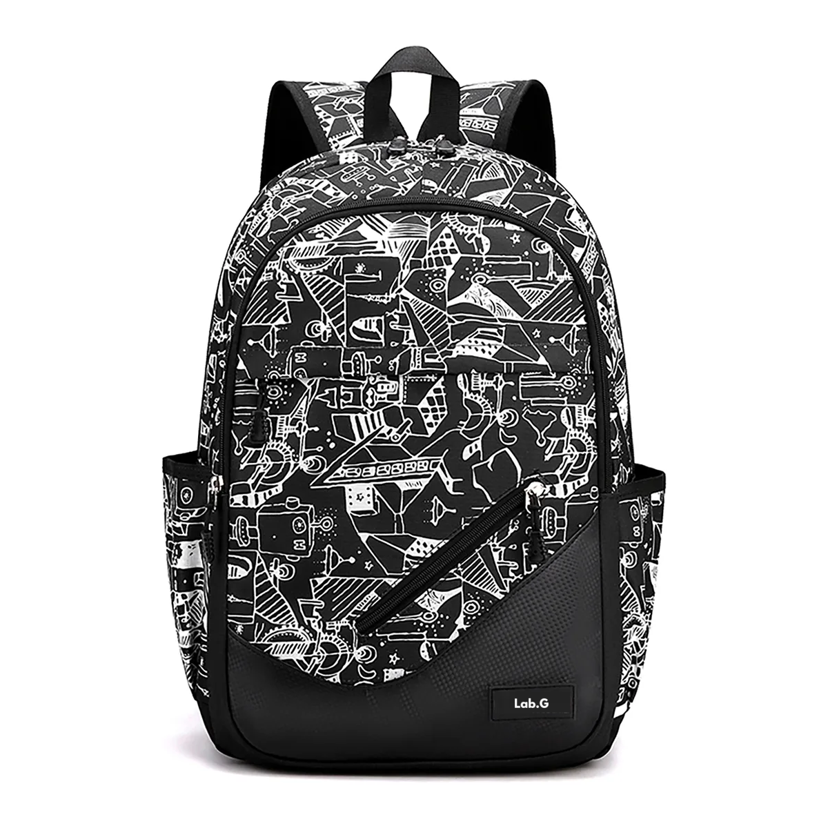 Foto 2 pulgar | Mochila Estudiantil De Gran Capacidad De 30 L Para Hombre, Blanco Con Negro Lab.g Multicolor