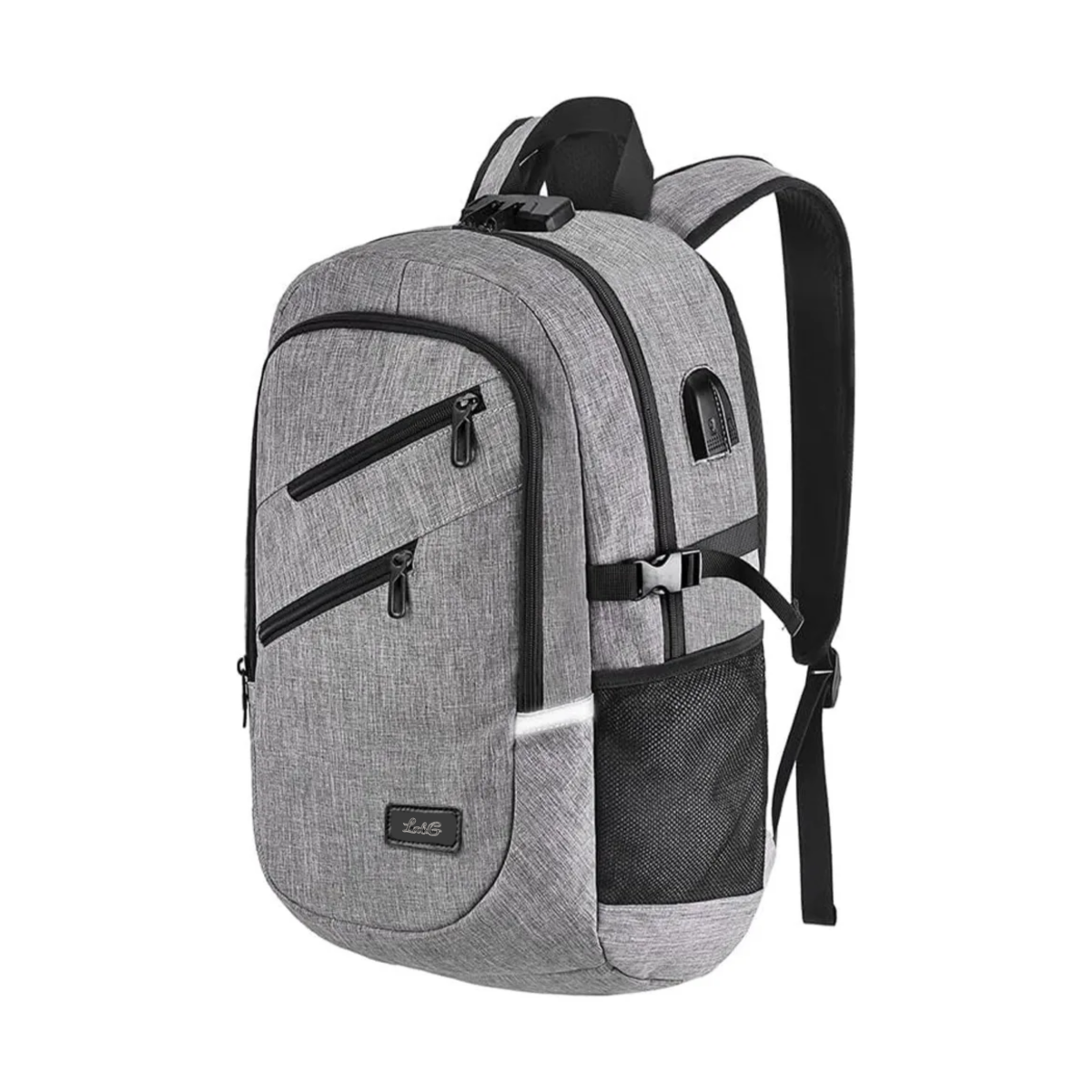 Foto 2 pulgar | Mochila Antirrobo Superior Negocios Impermeable 35l Doble Cierre Lab.g Gris