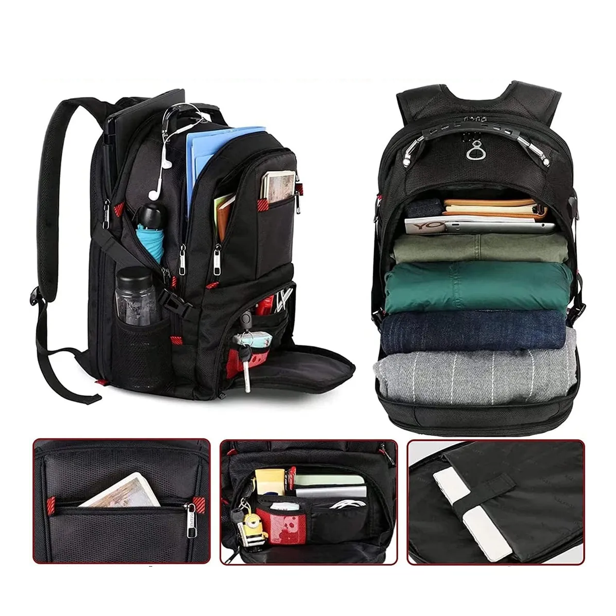 Foto 3 | Mochila Para Laptop Impermeable Eo Safe Imports Esi-19443 Negro