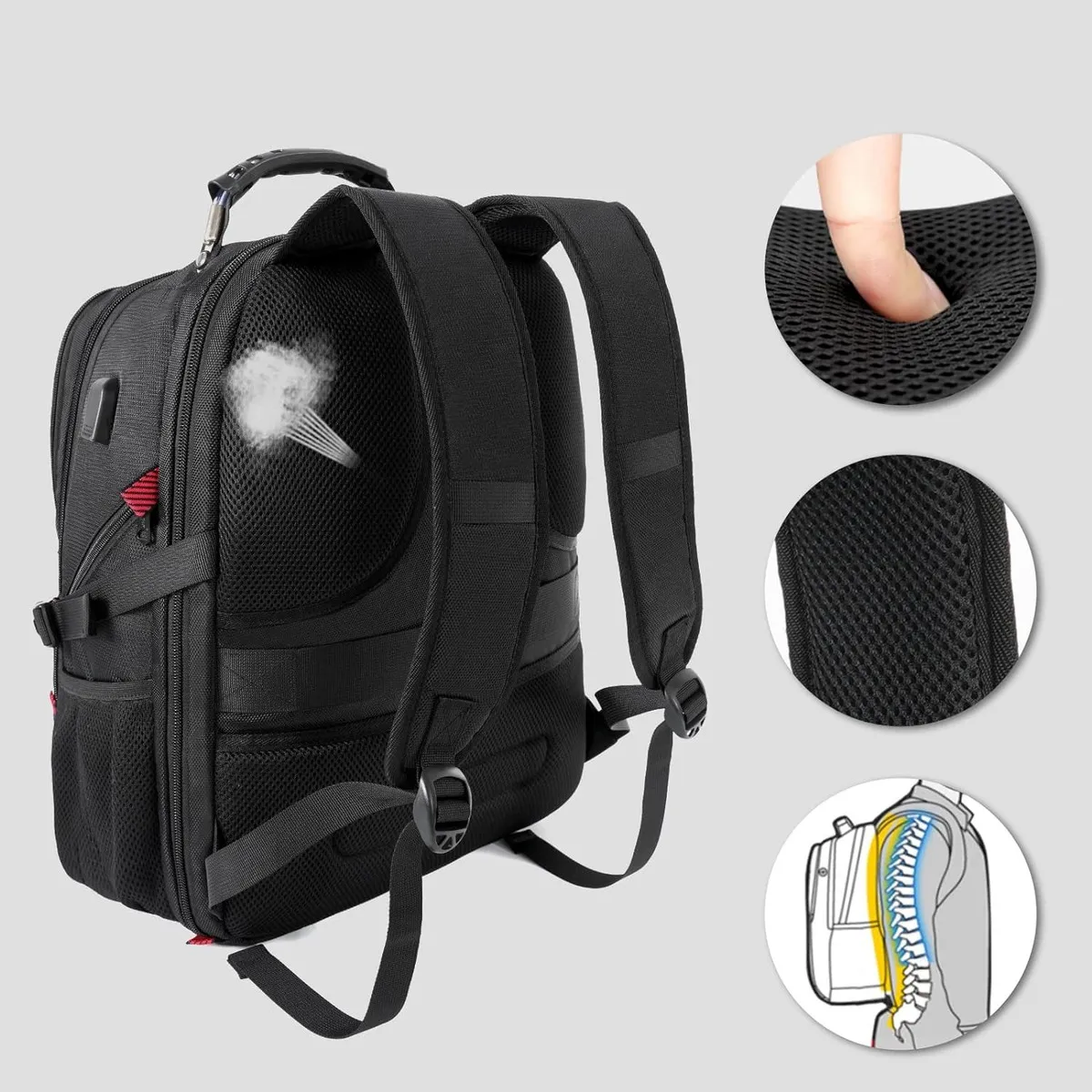 Foto 5 pulgar | Mochila Para Laptop Impermeable Eo Safe Imports Esi-19443 Negro