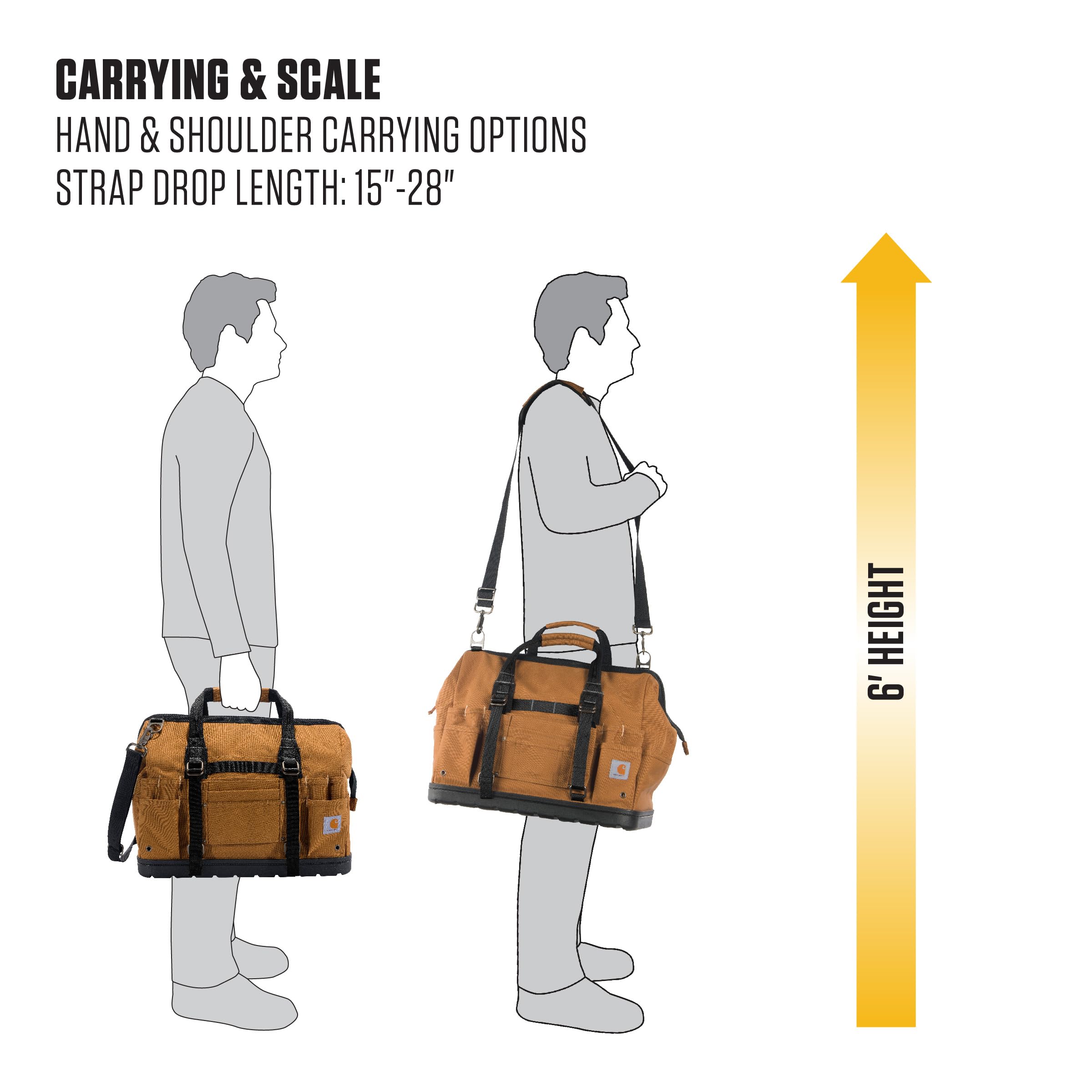 Foto 7 | Bolsa Para Herramientas Carhartt Gear B0000520 Con Base Moldeada, 18 Pulgadas, Color Marrón - Venta Internacional.