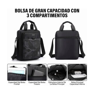 Foto 4 | Bolso Mensajero Bandolera Camuflaje Lab.g Negro