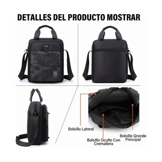 Foto 5 | Bolso Mensajero Bandolera Camuflaje Lab.g Negro