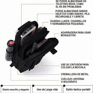 Foto 5 | 2ps Mochila Lab.g Tactica Bolsa Camuflaje Negro